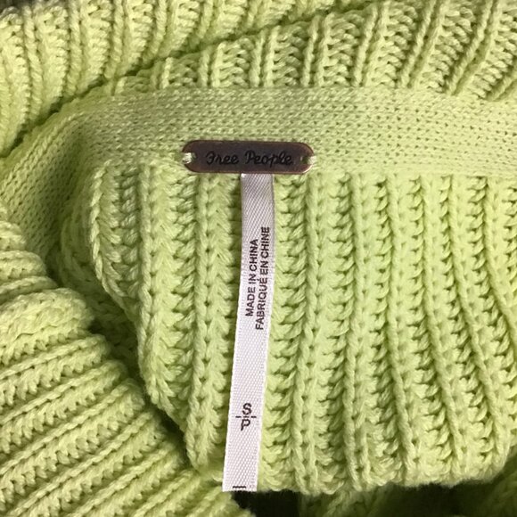 Free People Layer Cake Key Lime Green Turtleneck Knit Sweater - Picture 9 of 10